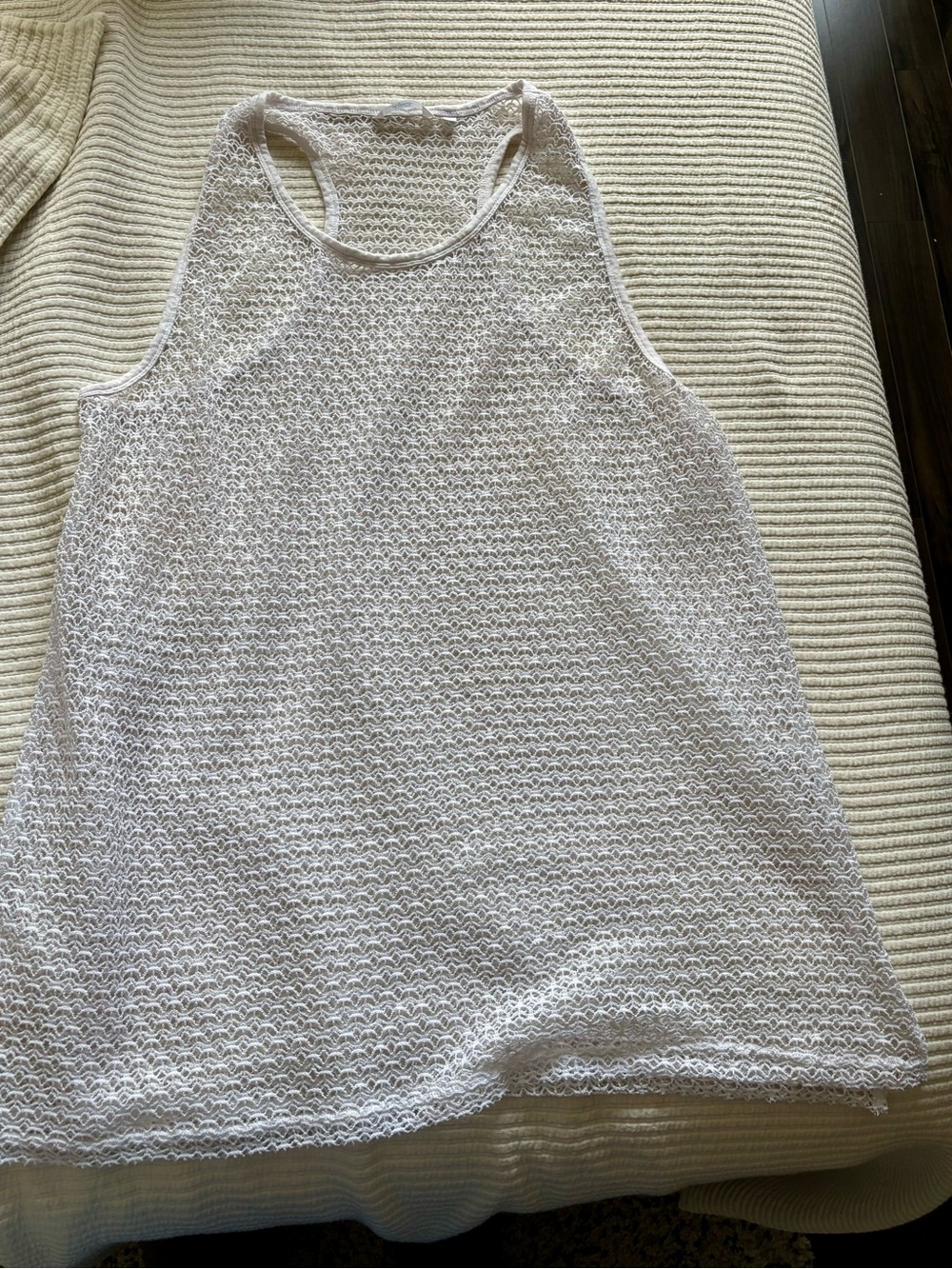 White Crochet Racerback Cover Up